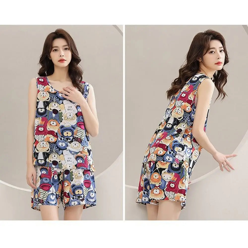Cute cotton poplin printed Floral sleepwear
