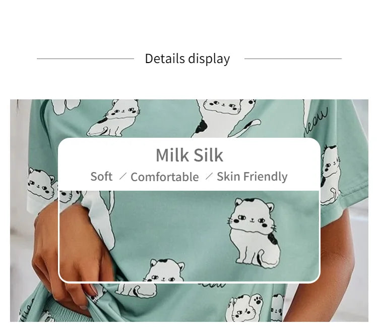 Cute printed one set sleepwear