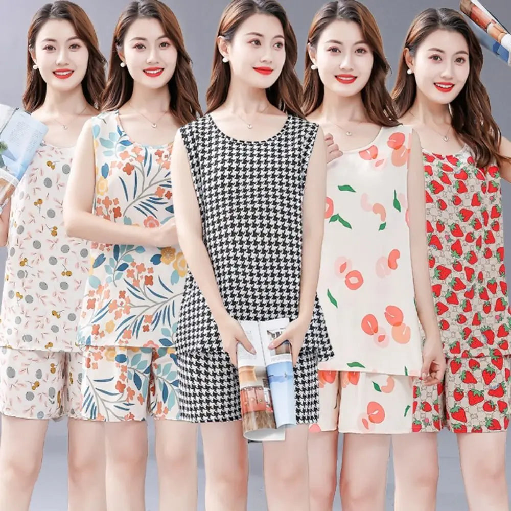 Cute cotton poplin printed Floral sleepwear