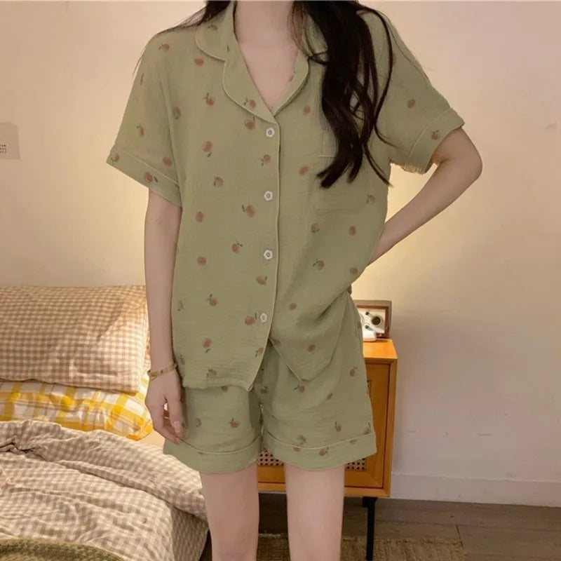 Women's simple 1 set short pyjama