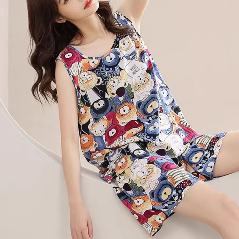 Cute cotton poplin printed Floral sleepwear