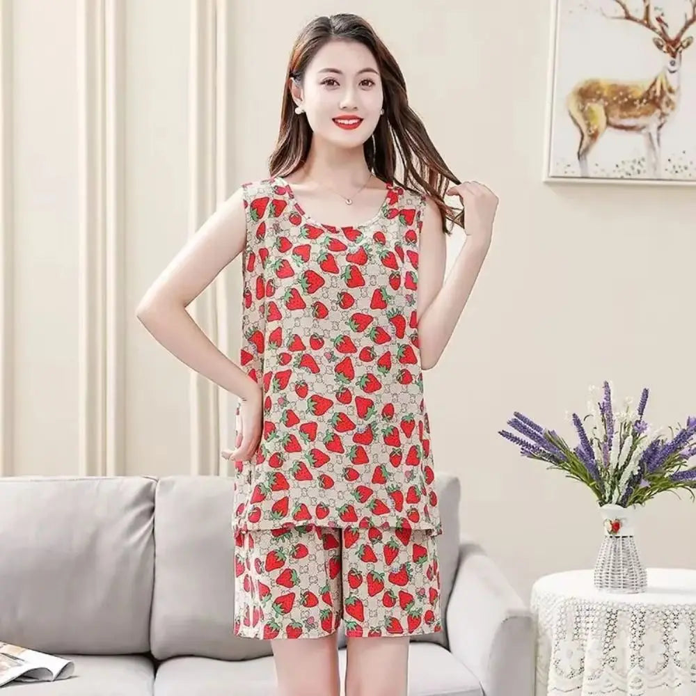 Cute cotton poplin printed Floral sleepwear