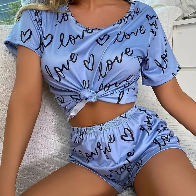 Cute printed one set sleepwear