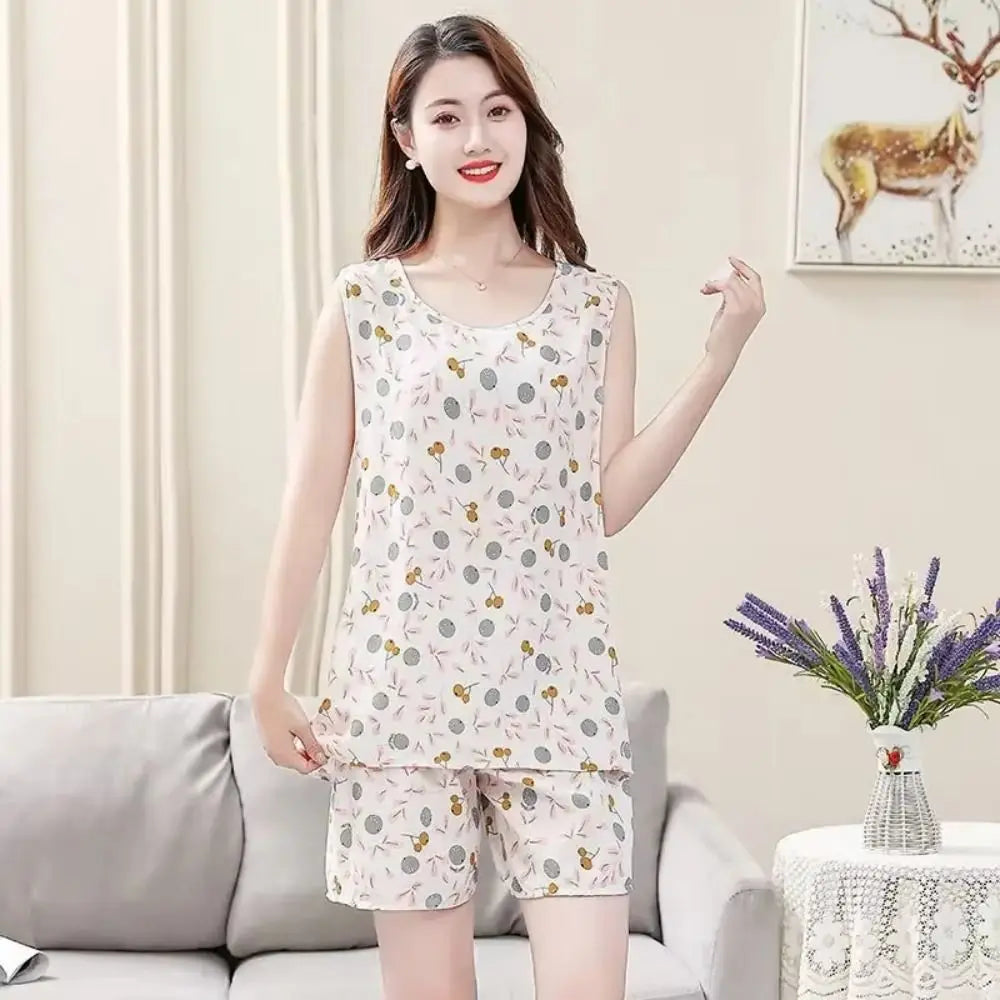 Cute cotton poplin printed Floral sleepwear