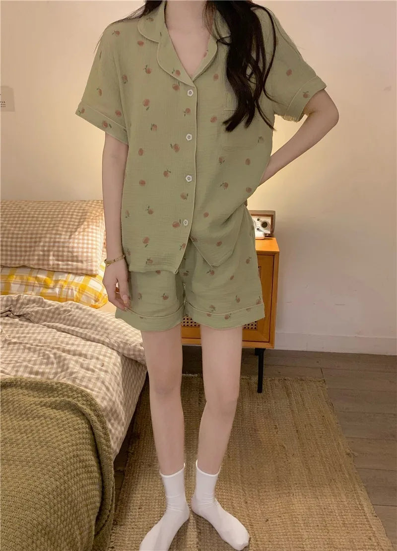 Women's simple 1 set short pyjama