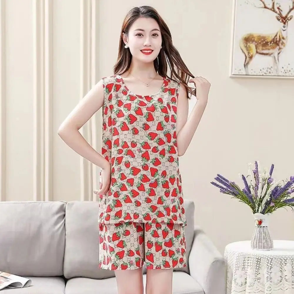 Cute cotton poplin printed Floral sleepwear