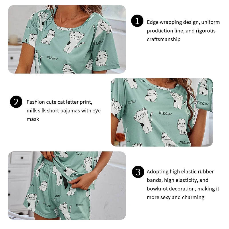 Cute printed one set sleepwear