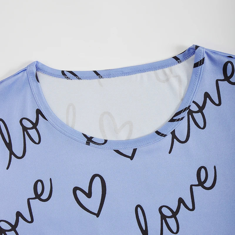 Cute printed one set sleepwear