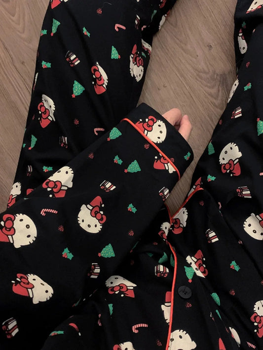2Pc Set Christmas Hello Kitty Pyjama