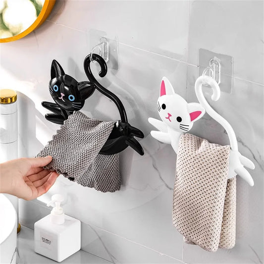 Adorable Cat towel rack