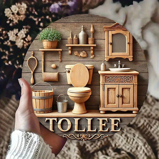 Wooden Bathroom Wall sign